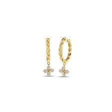 Roberto Coin Love in Verona Diamond Twist Hoop Earrings