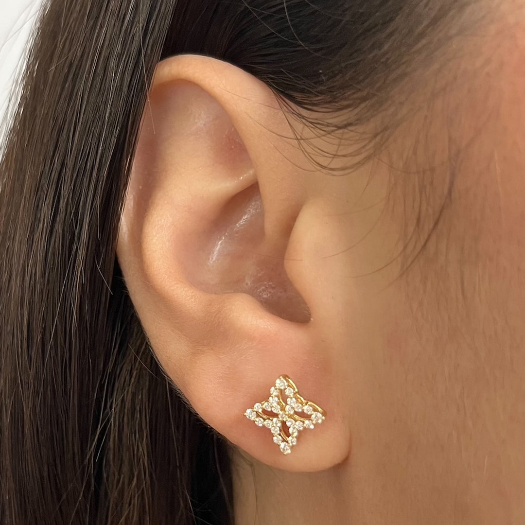 Roberto Coin Venetian Princess Diamond Stud Earrings
