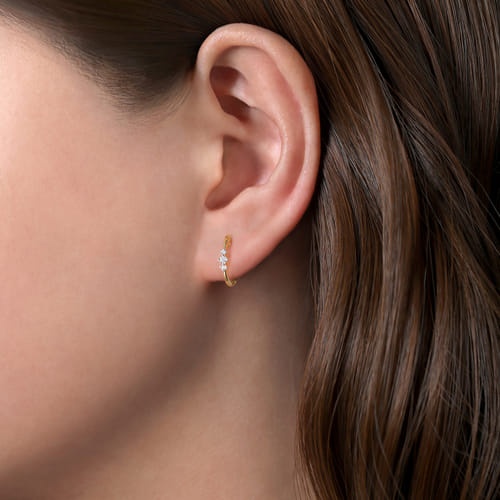 Gabriel & Co. Gaby Contemporary Diamond Huggie Earrings