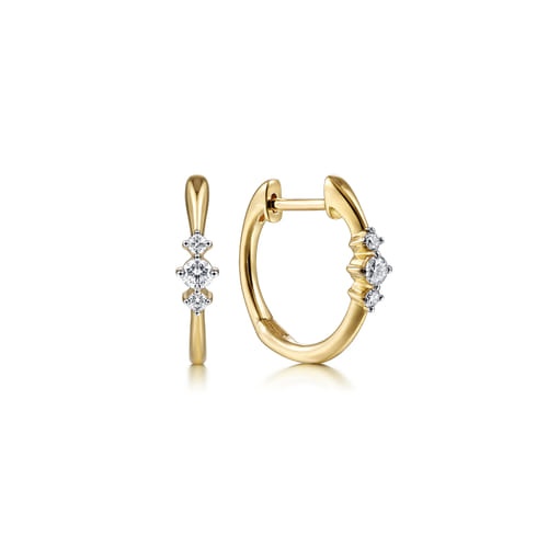 Gabriel & Co. Gaby Contemporary Diamond Huggie Earrings