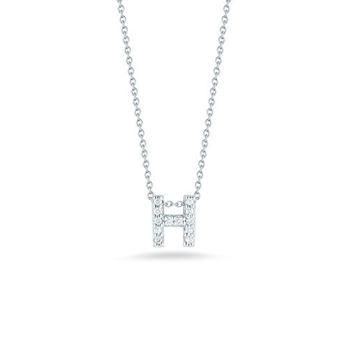 Roberto Coin Tiny Treasures Diamond Letter H Necklace