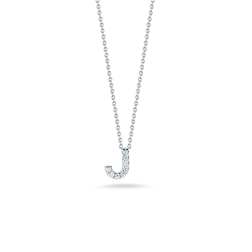 Roberto Coin Tiny Treasures Diamond Letter J Necklace
