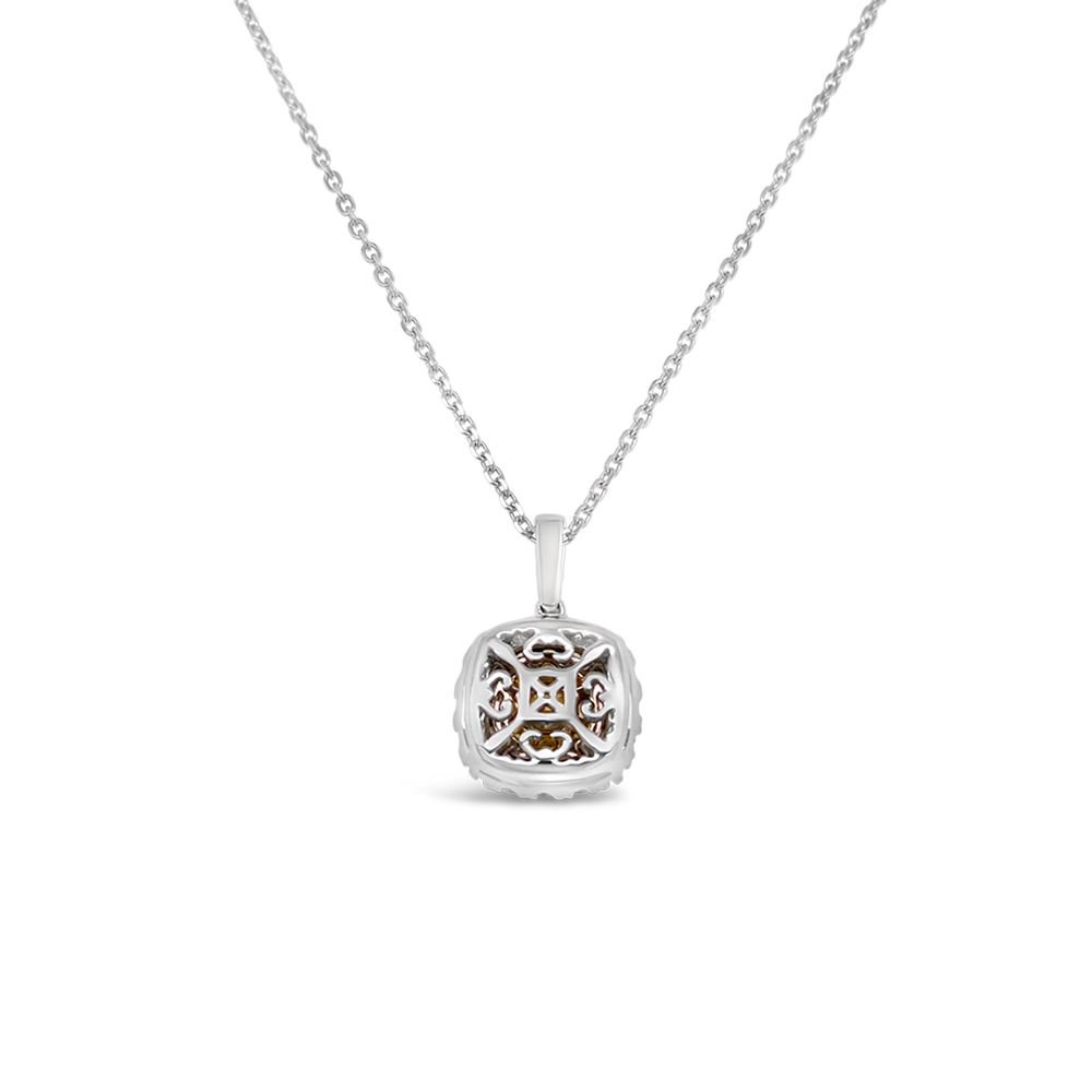 Clara By Martin Binder Yellow Diamond Halo Necklace (0.72 Ct. Tw.)