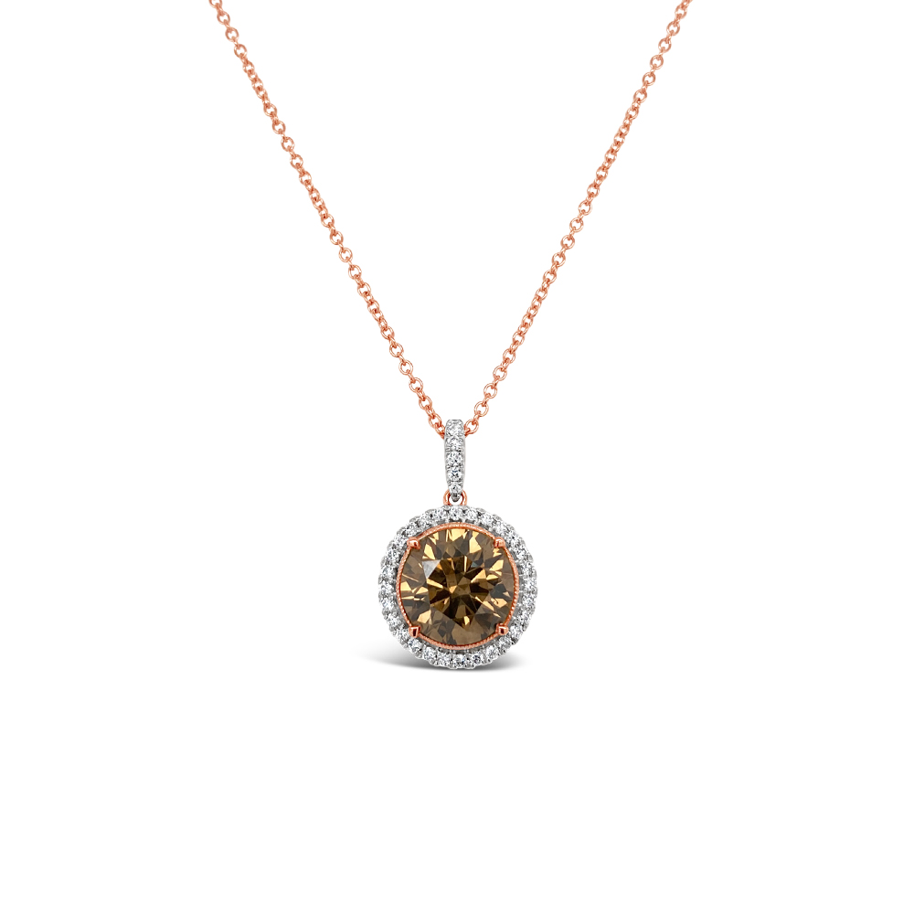 Clara By Martin Binder Fancy Dark Brown Diamond Halo Pendant (2.81 Ct. Tw.)