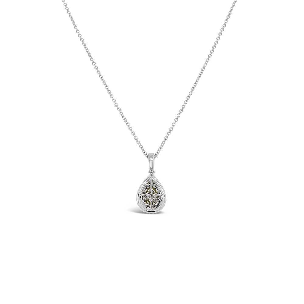 Clara By Martin Binder Pear Salt & Pepper Halo Pendant Necklace (0.94 Ct. Tw.)