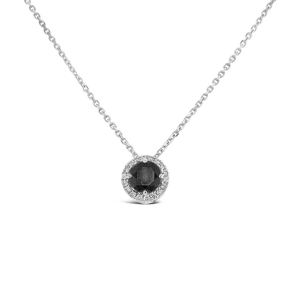 Clara By Martin Binder Black Diamond Halo Necklace (0.61 Ct. Tw.)
