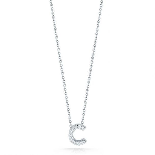 Roberto Coin Tiny Treasures Diamond Letter C Necklace