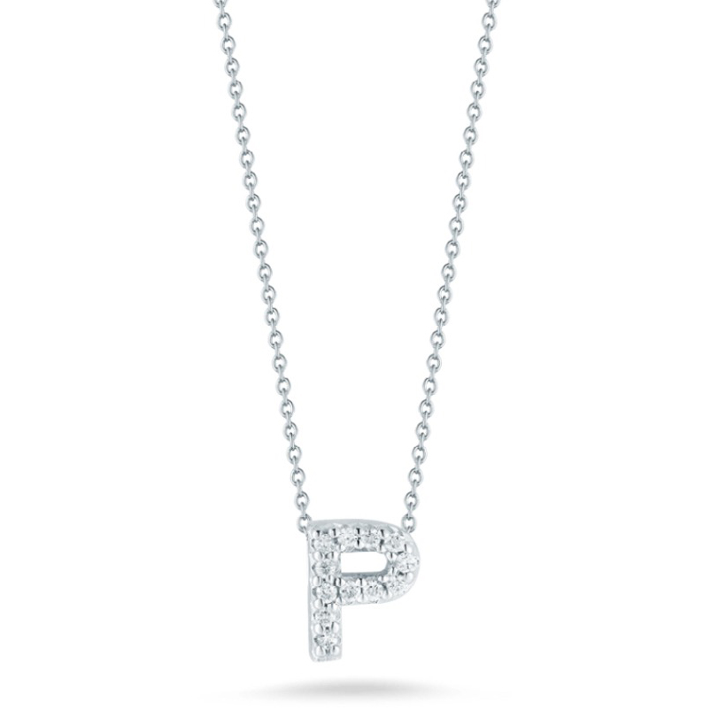 Roberto Coin Tiny Treasures Diamond Letter P Necklace