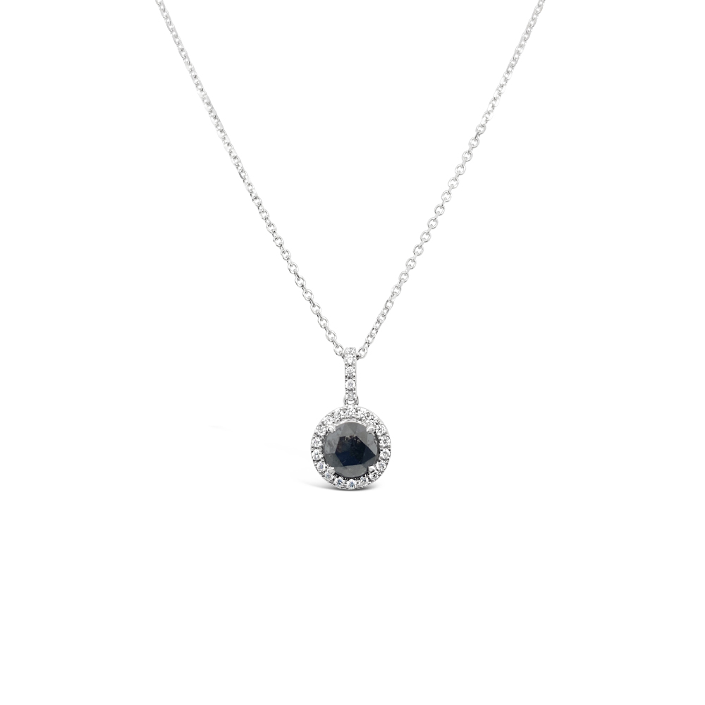 Clara By Martin Binder Black Diamond Halo Necklace (0.77 Ct. Tw.)
