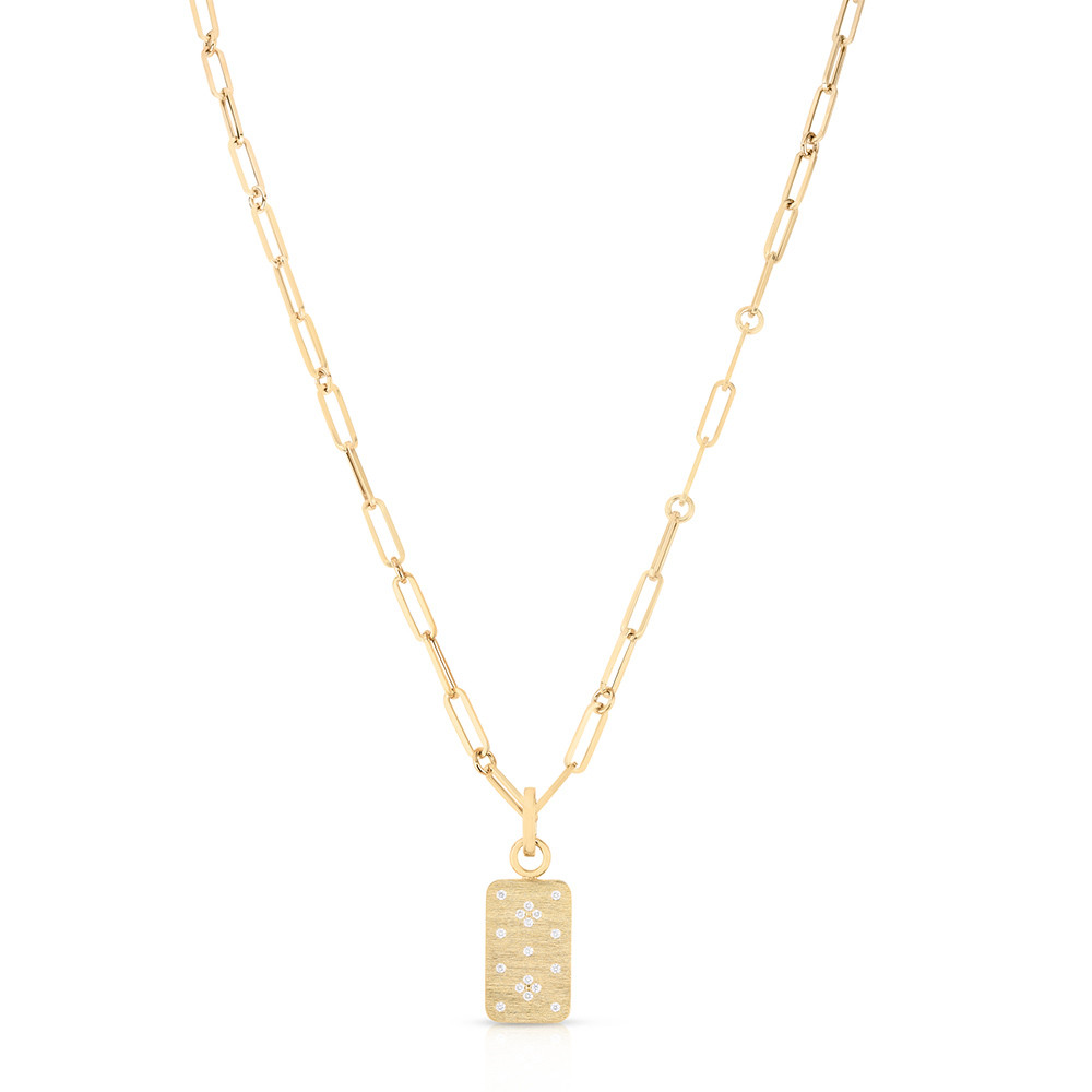 Roberto Coin Venetian Princess Diamond Dog Tag Necklace