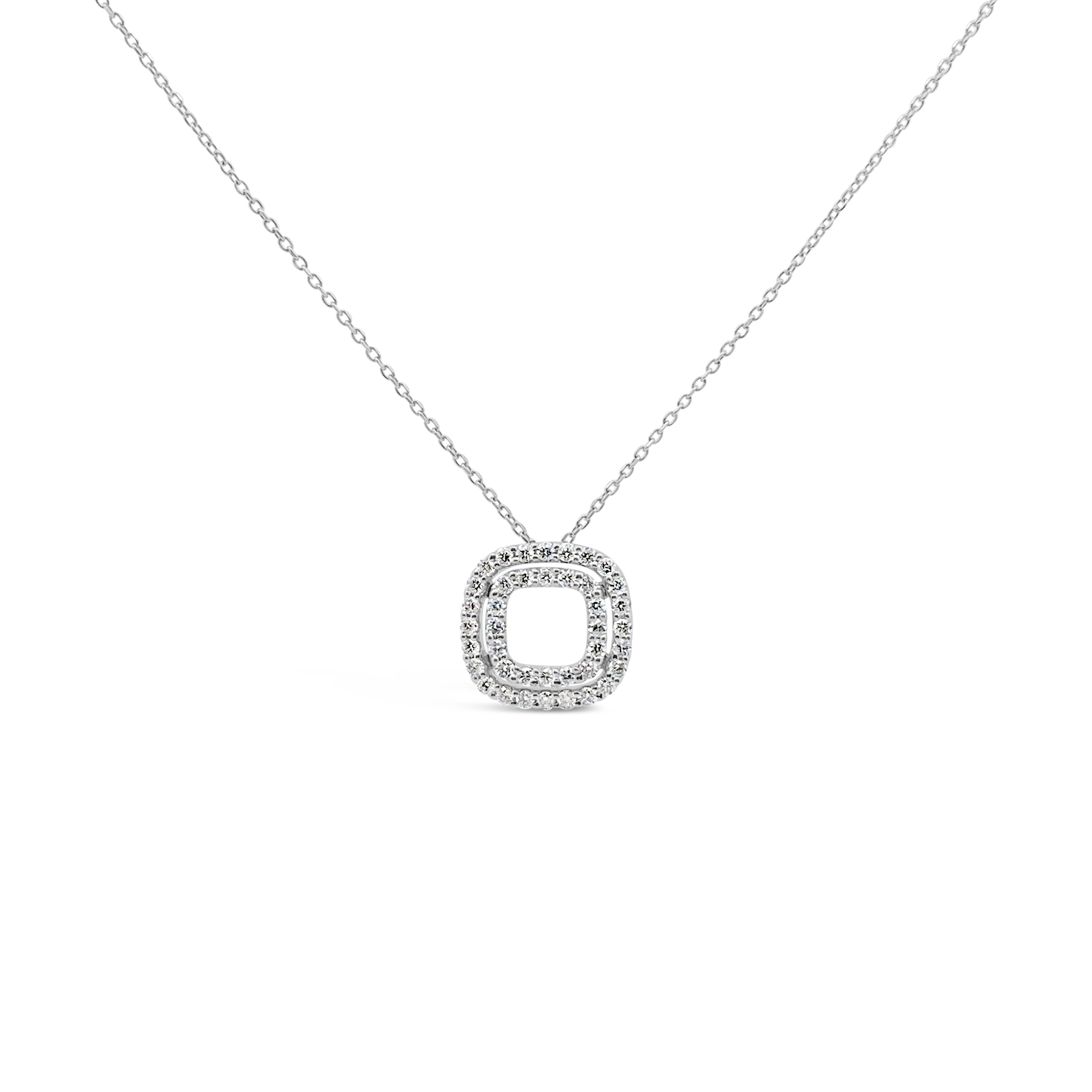 Clara By Martin Binder Platinum Diamond Open Frame Necklace (0.55 Ct. Tw.)