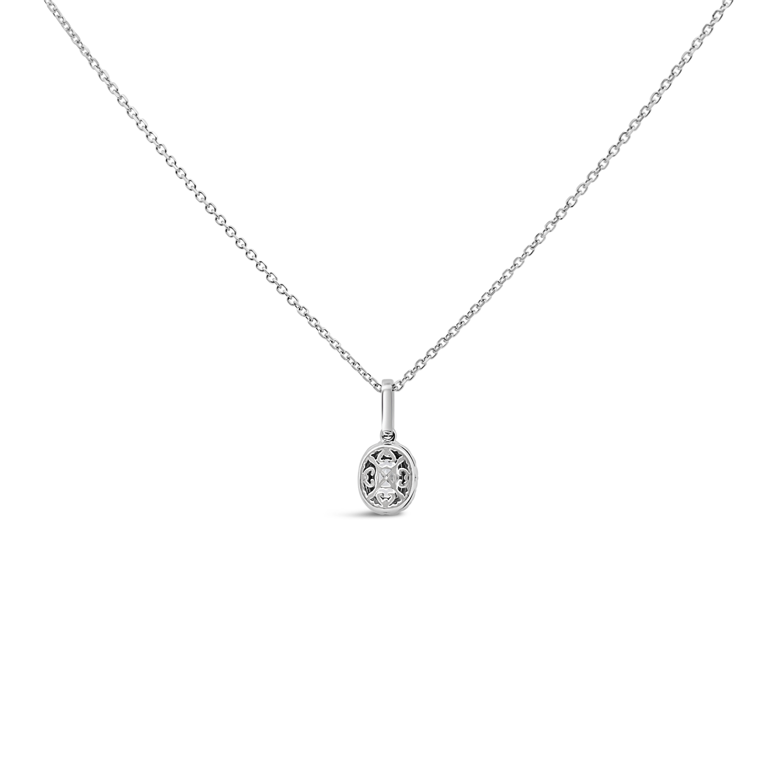 Clara By Martin Binder Oval Diamond Halo Necklace (0.56 Ct. Tw.)