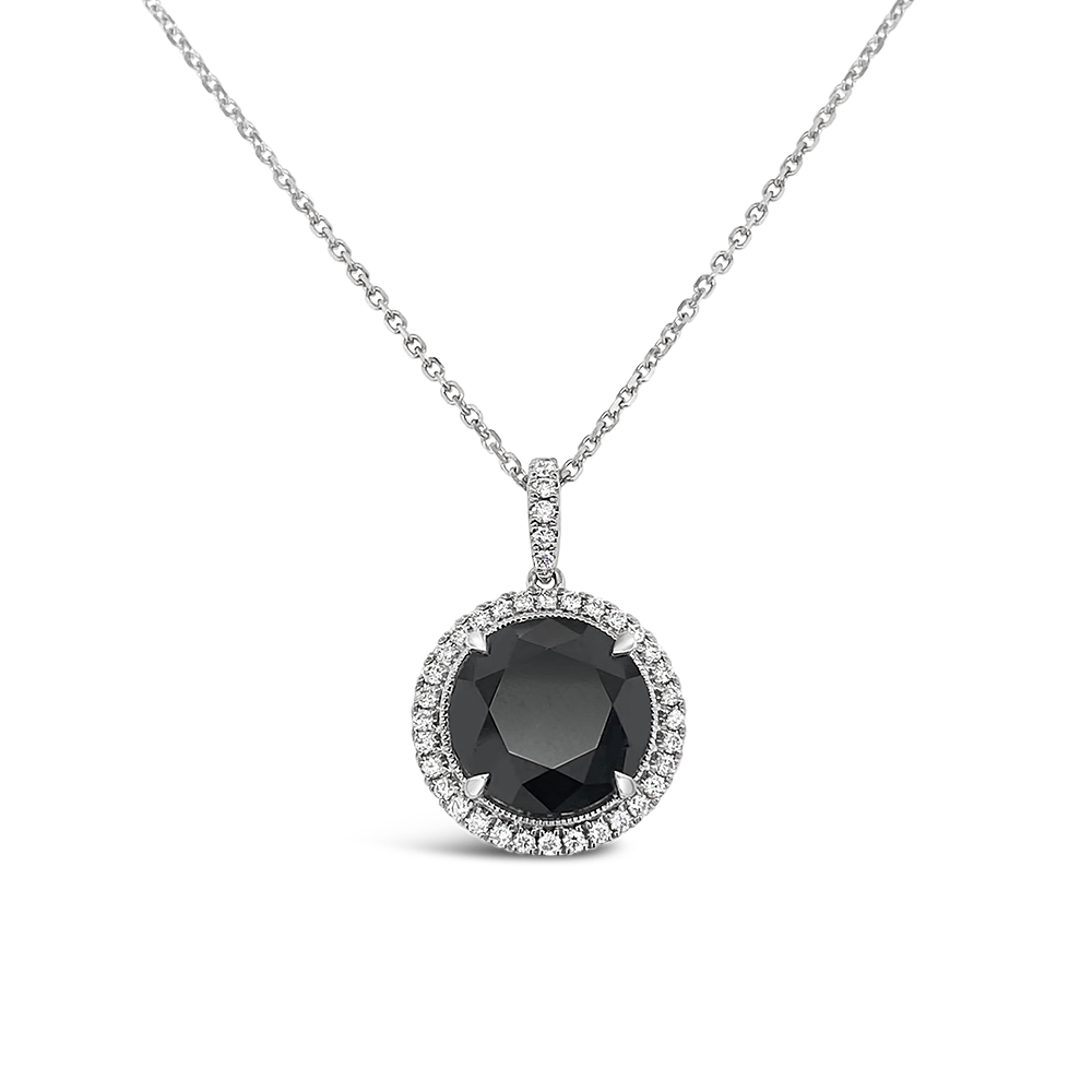Clara By Martin Binder Black Diamond Halo Necklace (3.94 Ct. Tw.)