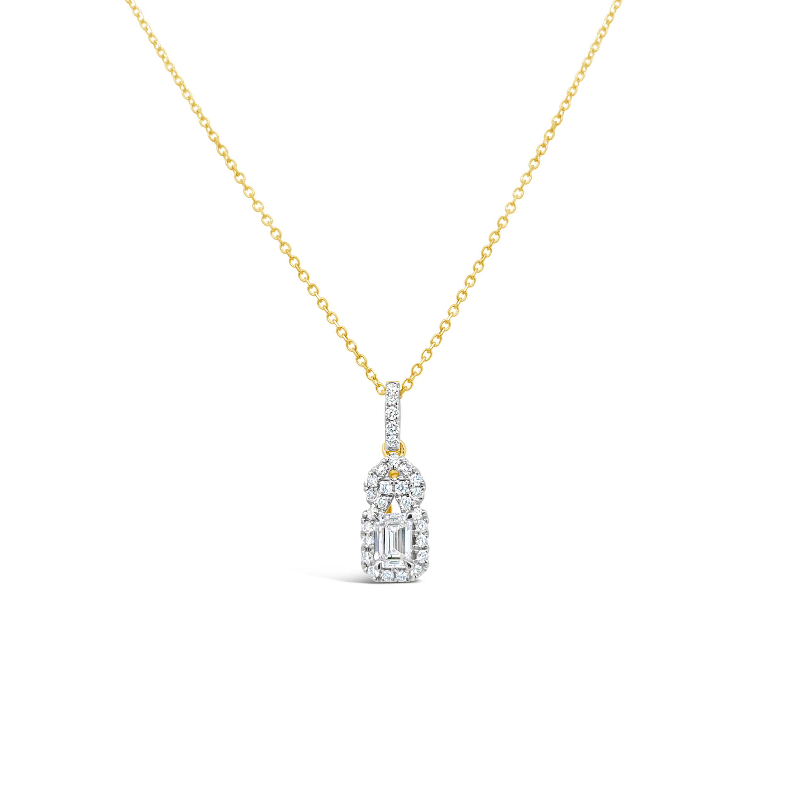 Clara By Martin Binder Emerald Cut Diamond Pendant Necklace (0.46 Ct. Tw.)