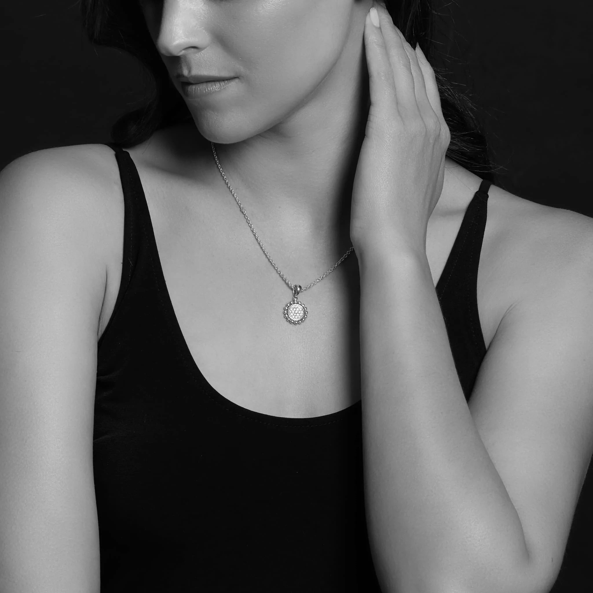 Lagos Caviar Spark Diamond Pendant Necklace