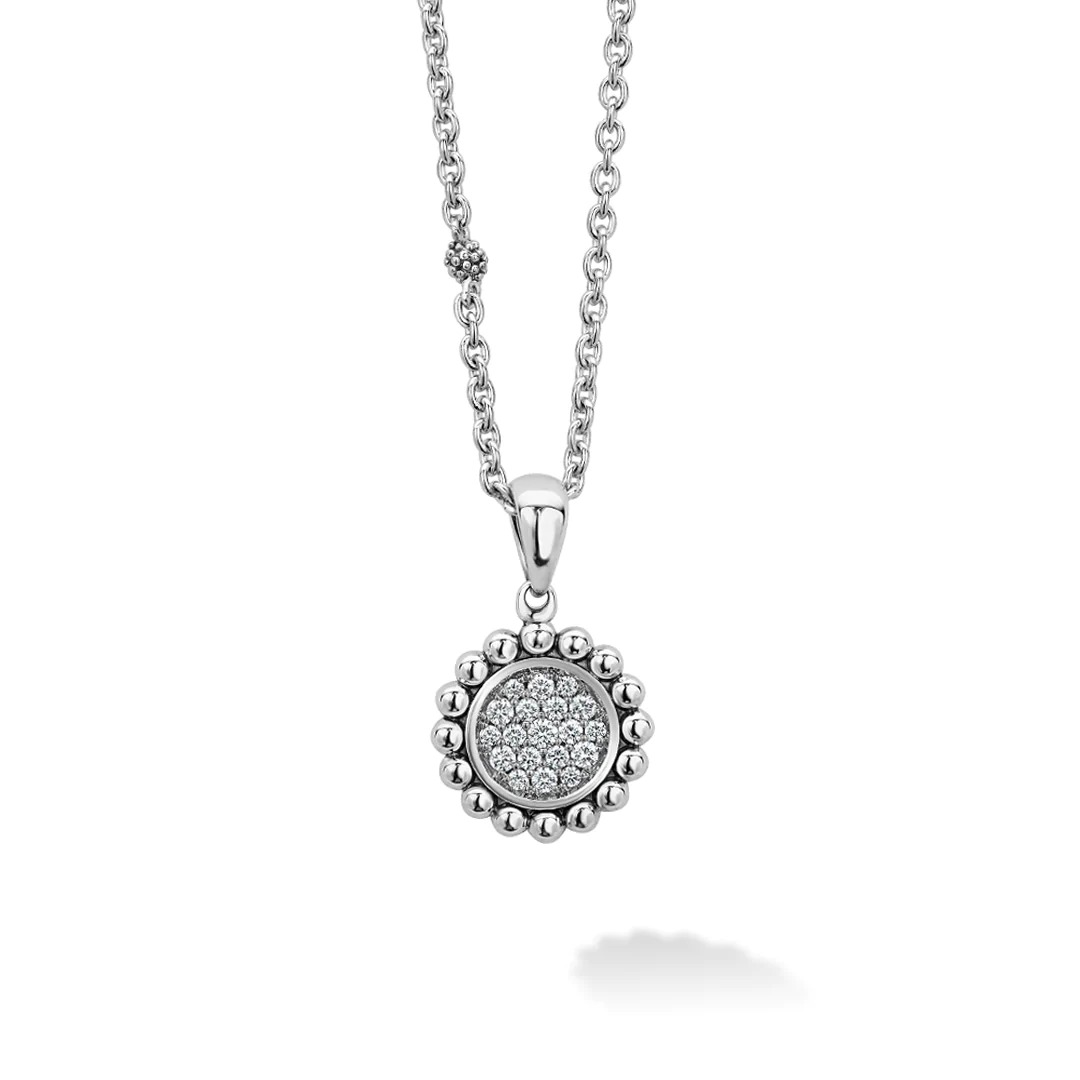 Lagos Caviar Spark Diamond Pendant Necklace