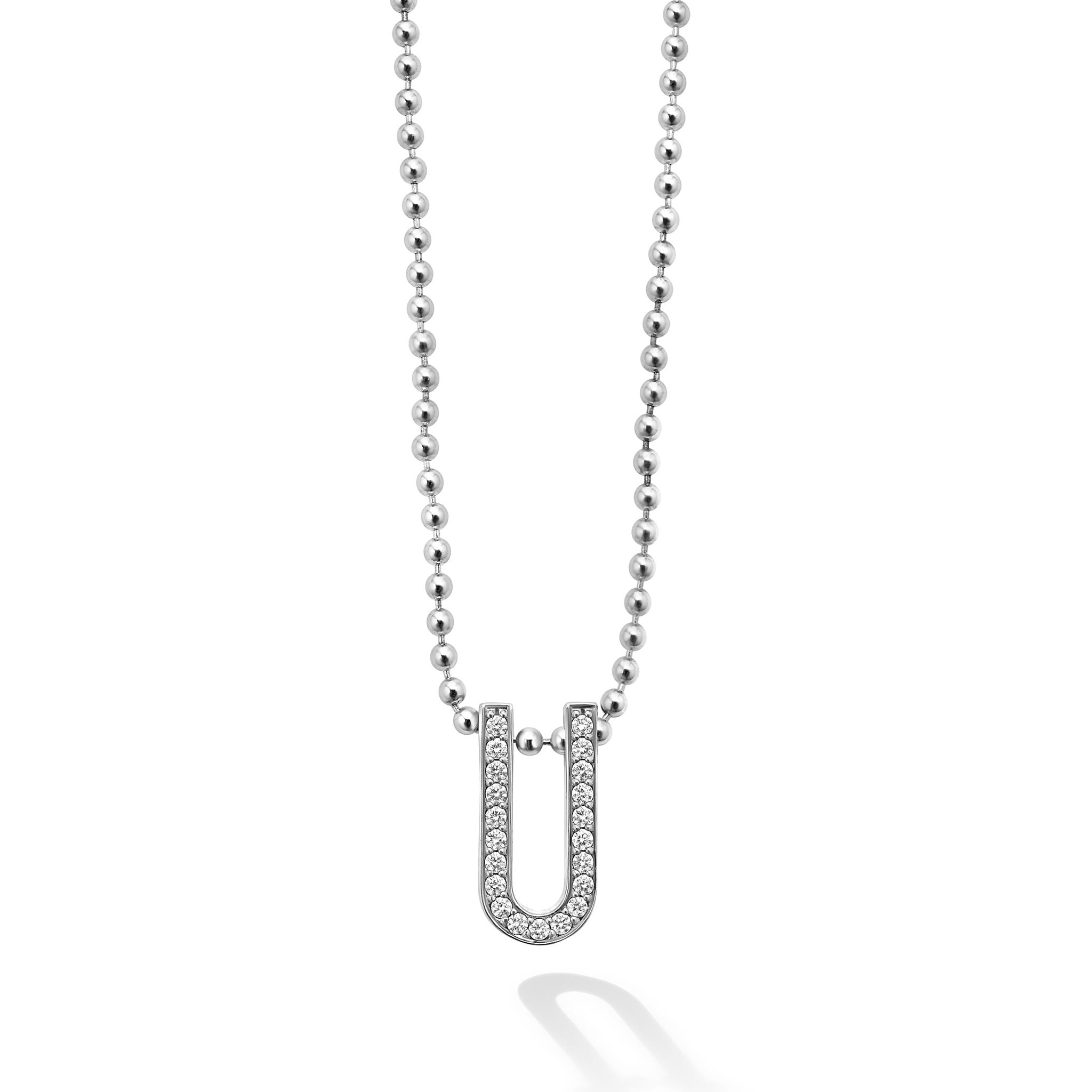 Lagos Caviar Spark Large Linear Diamond Pendant Necklace