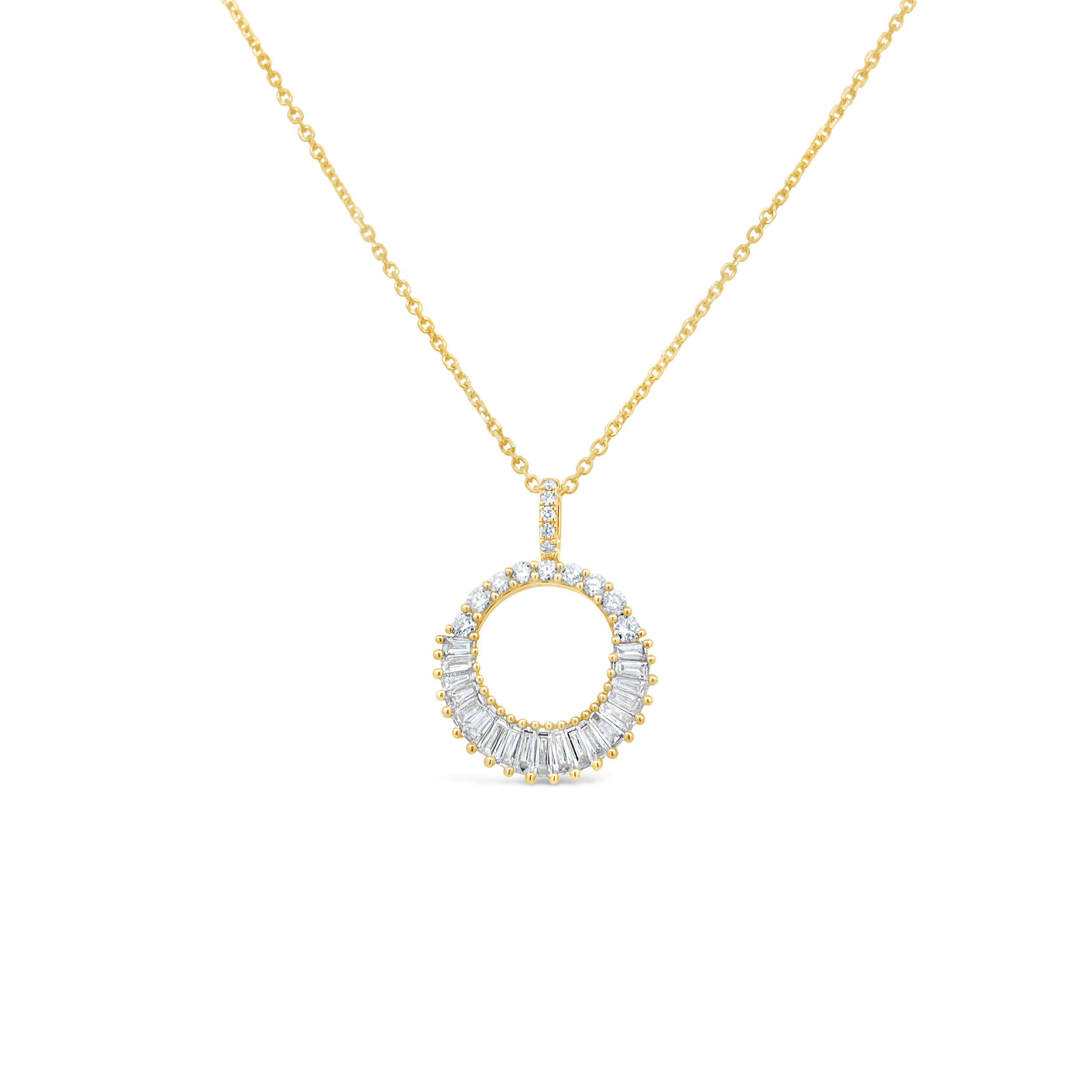 Clara By Martin Binder Baguette Open Circle Diamond Necklace (0.70 Ct. Tw.)