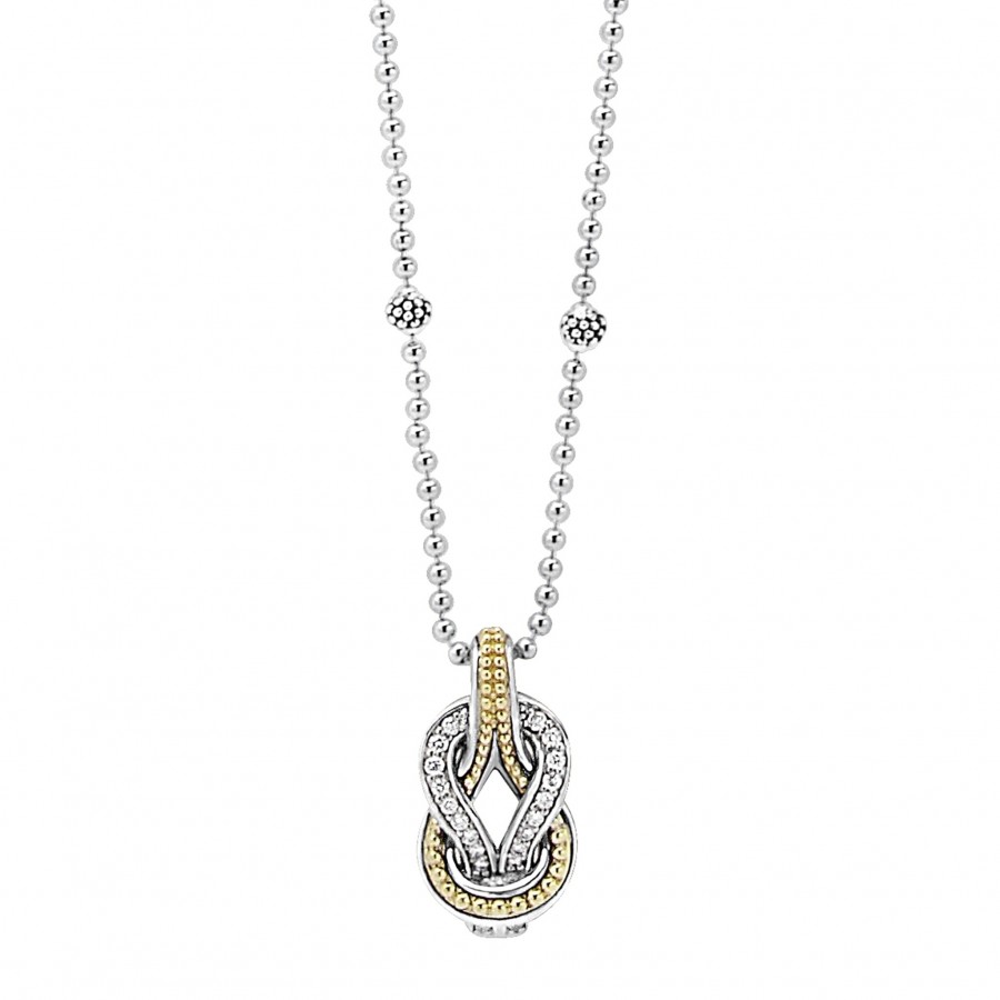 Lagos Newport Knot Diamond Pendant Necklace