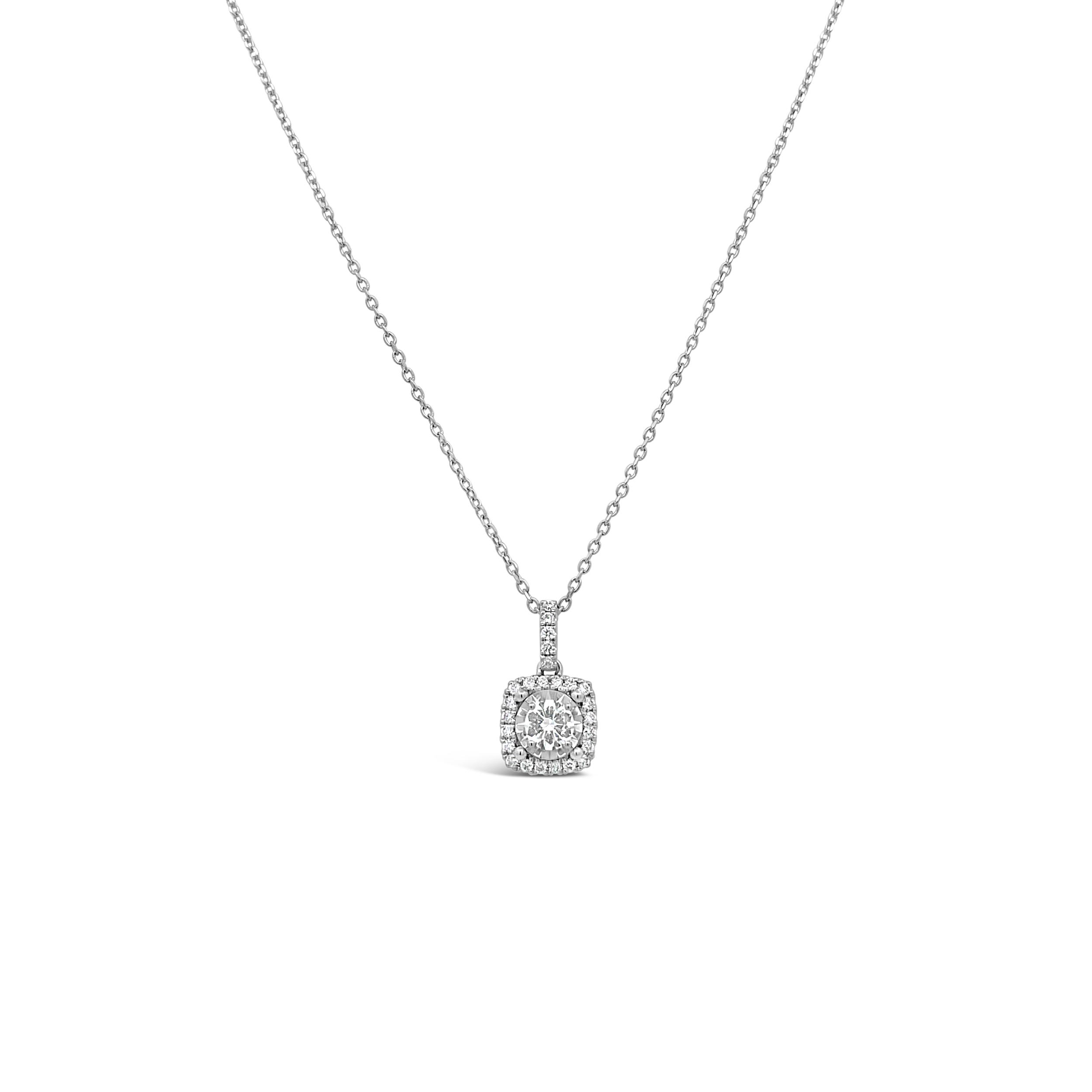 Clara By Martin Binder Platinum Diamond Halo Necklace (0.33 Ct. Tw.)