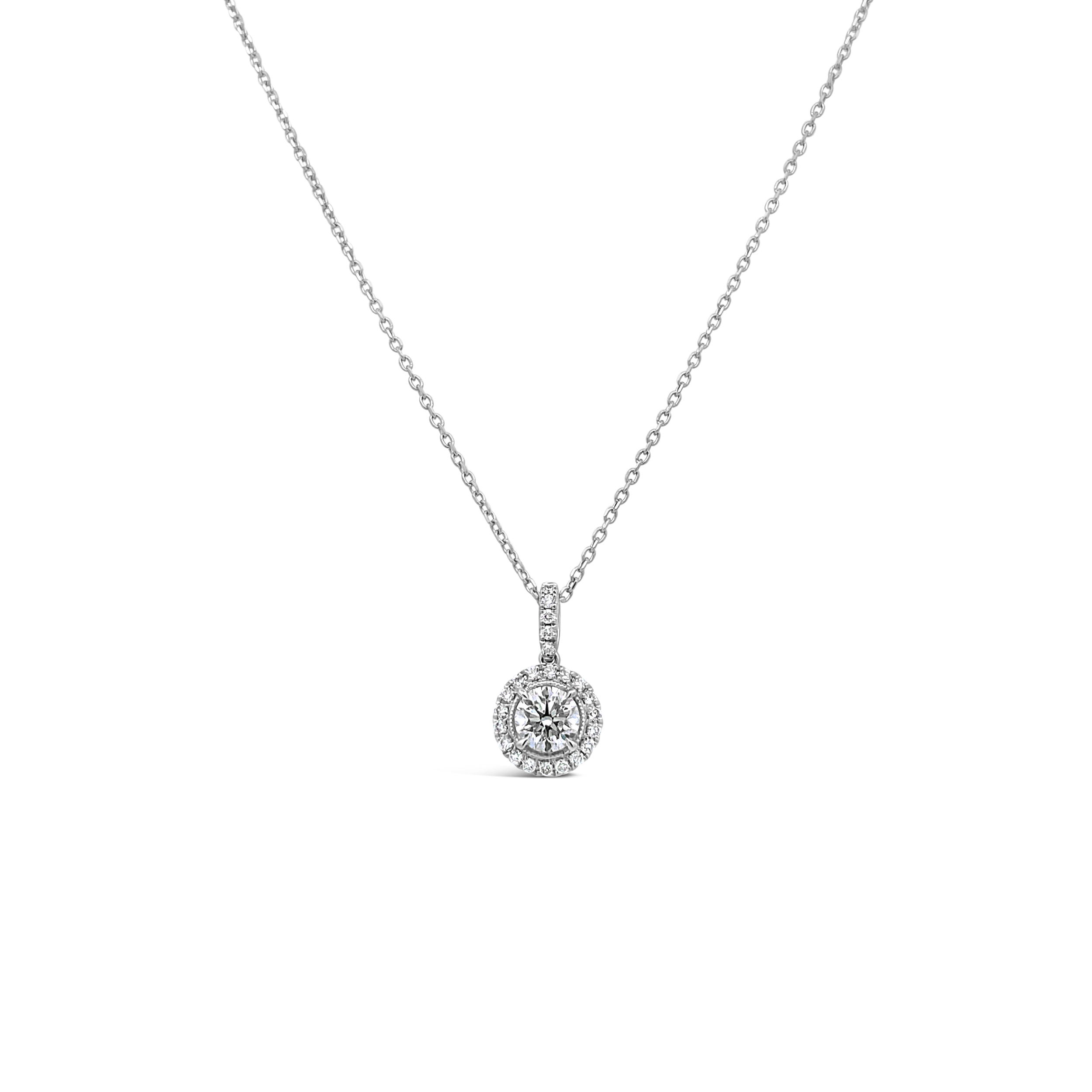 Clara By Martin Binder Platinum Diamond Halo Necklace (0.62 Ct. Tw.)