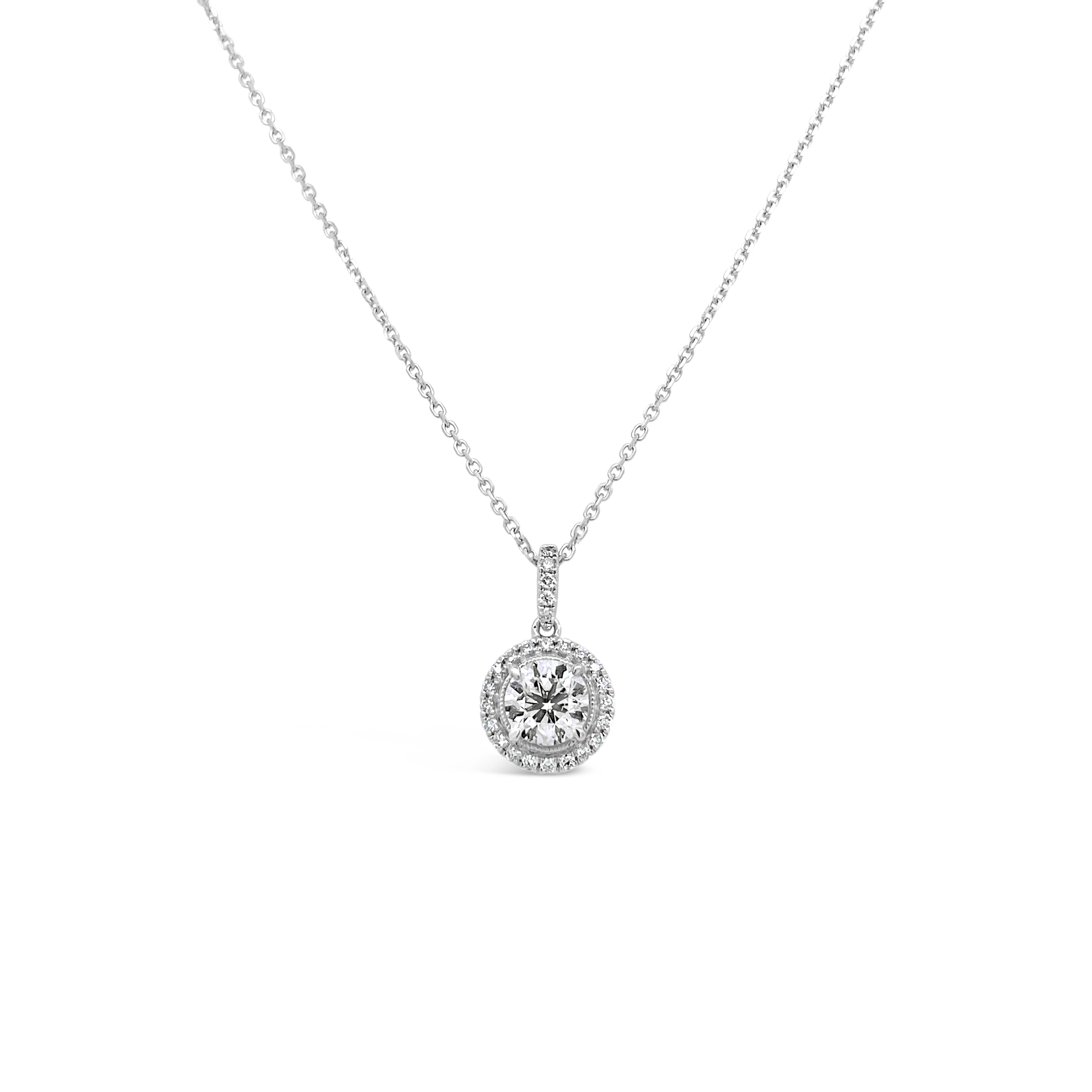Clara By Martin Binder Round Diamond Halo Necklace (0.99 Ct. Tw.)