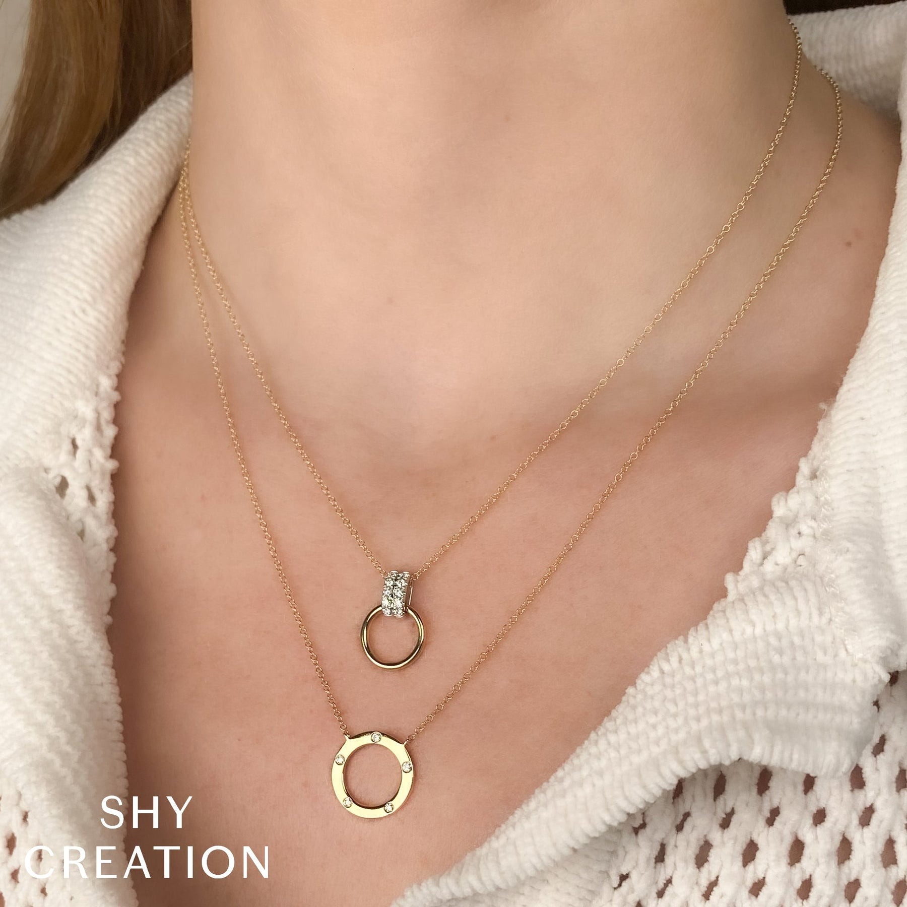 Shy Creation Kate Diamond Circle Necklace