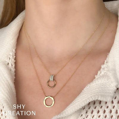 Shy Creation Kate Diamond Circle Pendant