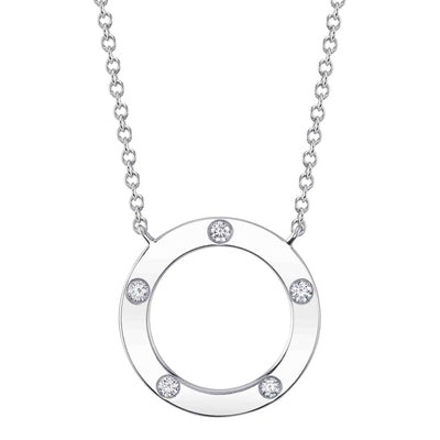 Shy Creation Kate Diamond Circle Pendant