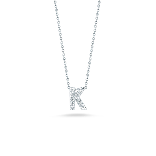 Roberto Coin Tiny Treasures Diamond Letter K Necklace