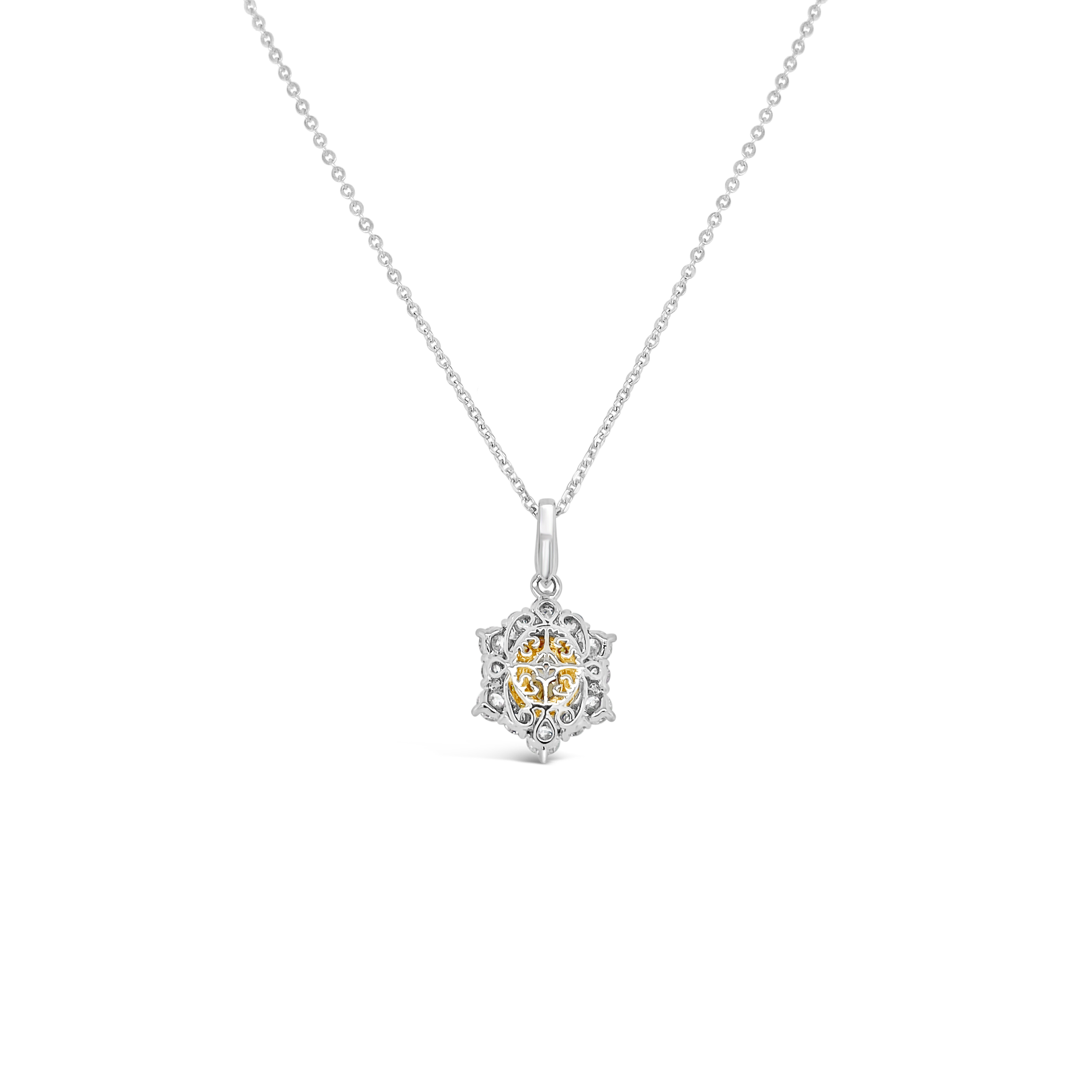 Clara By Martin Binder Yellow Diamond Halo Necklace (0.91 Ct. Tw.)