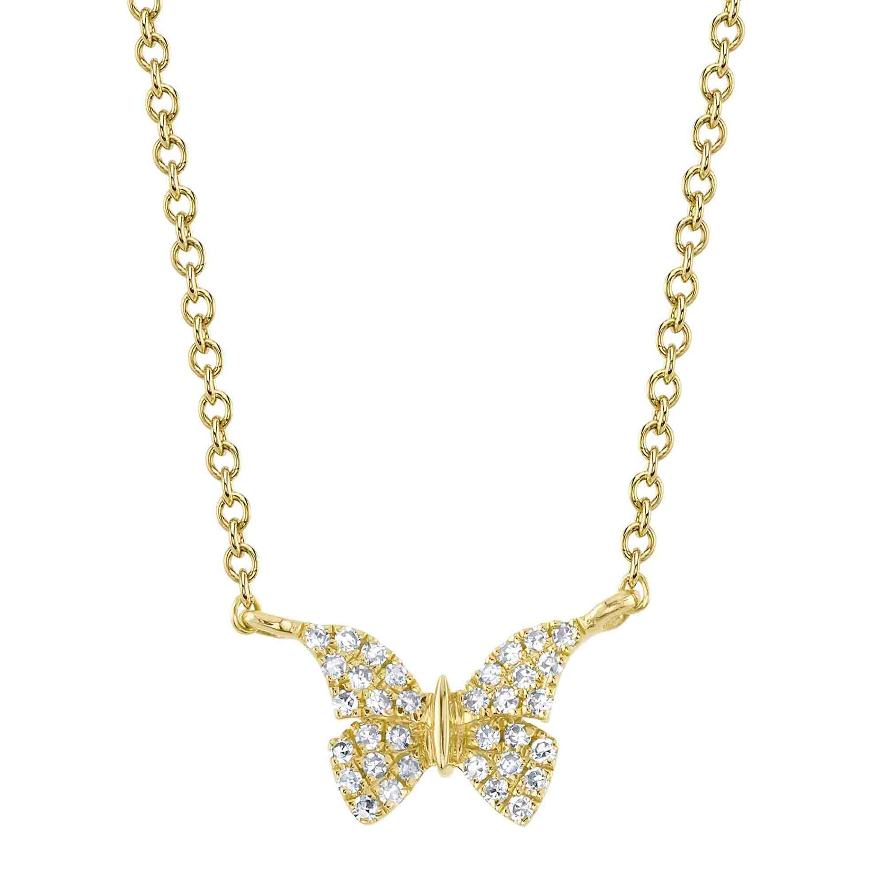 Shy Creation Kate Diamond Butterfly Necklace