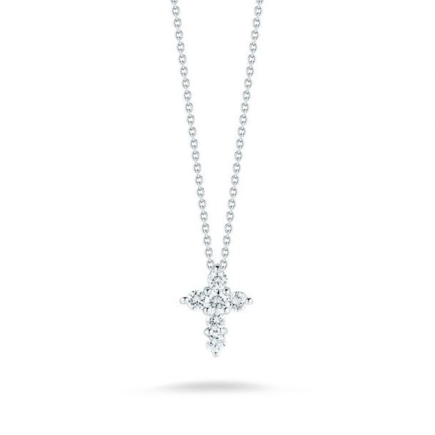 Roberto Coin Tiny Treasures Diamond Cross Necklace