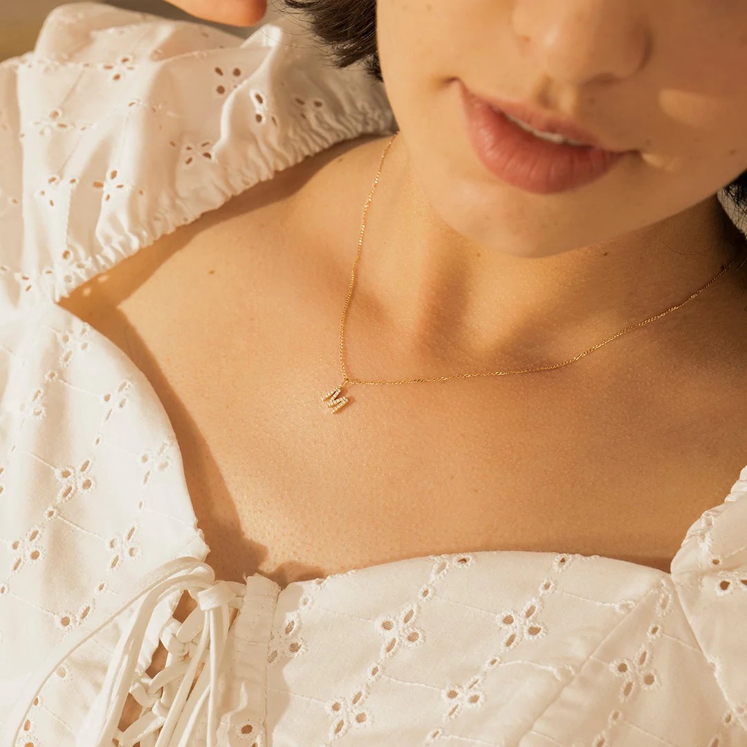 Aurelie Gi Diamond Initial M Charm Pendant