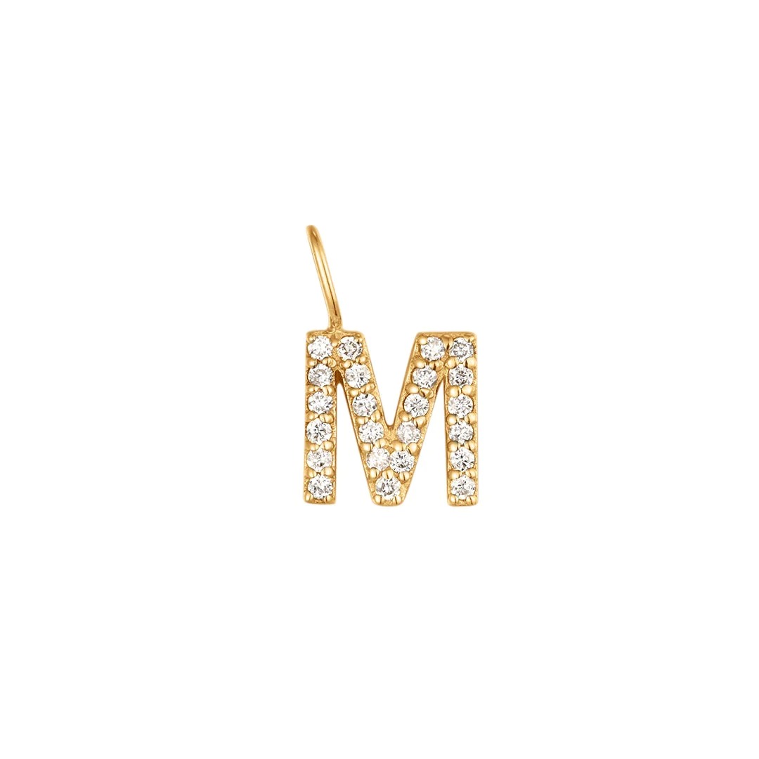 Aurelie Gi Diamond Initial M Charm Pendant