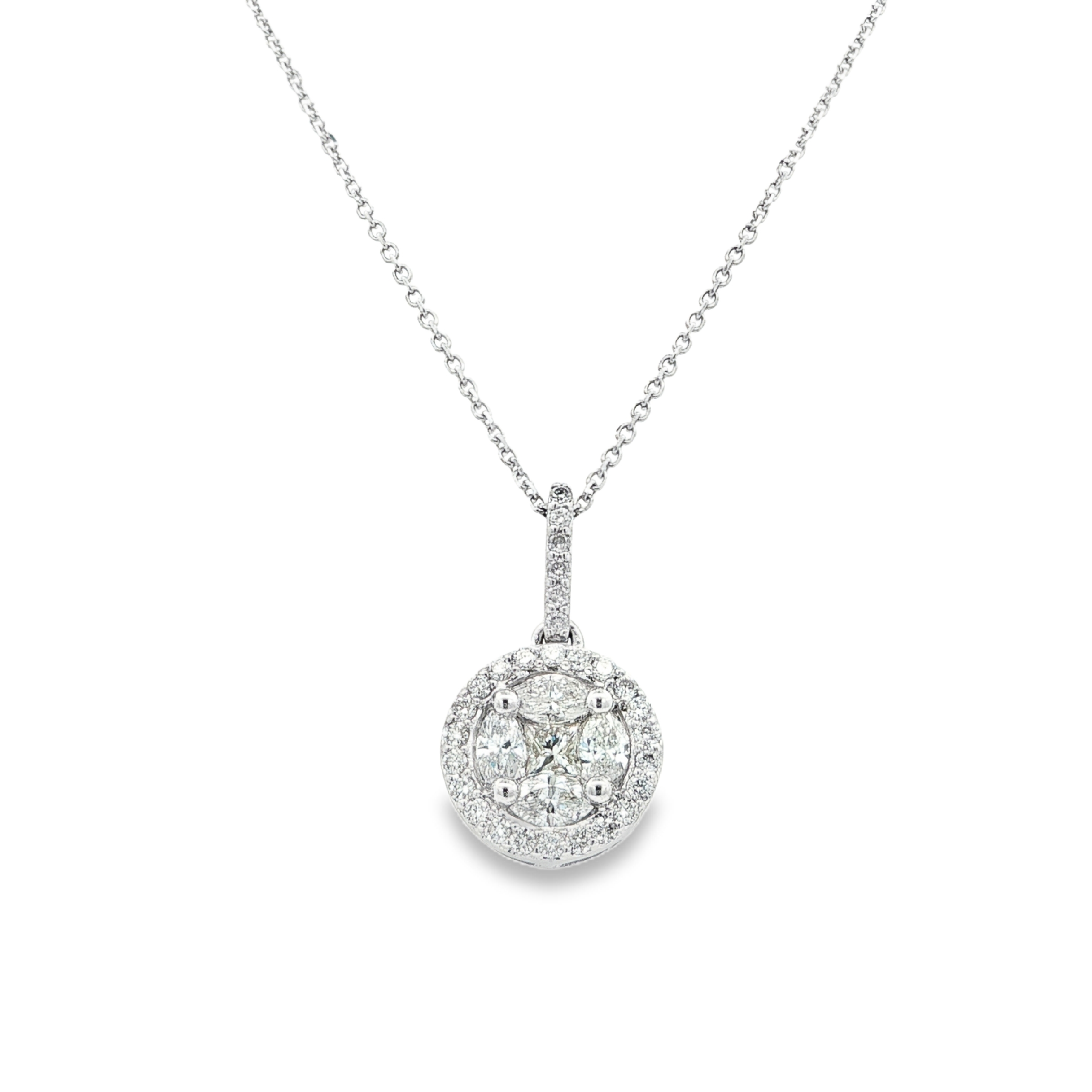 Estate by Martin Binder Diamond Cluster Pendant Necklace (1.5 ct. tw.)