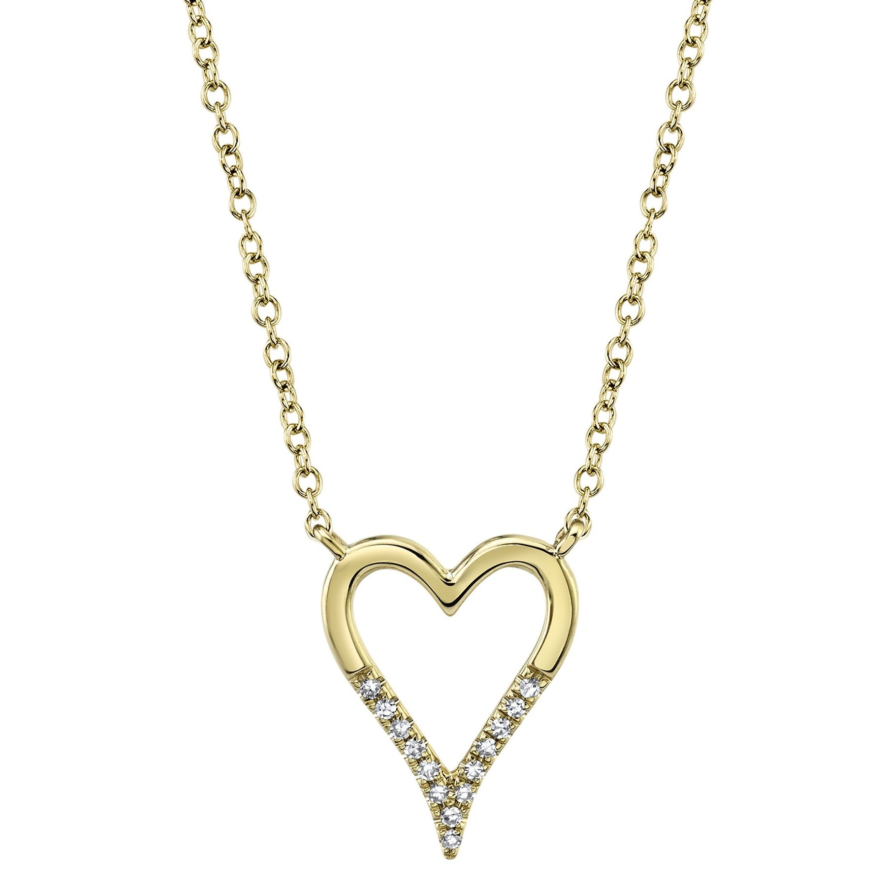 Shy Creation Kate Diamond Open Heart Necklace