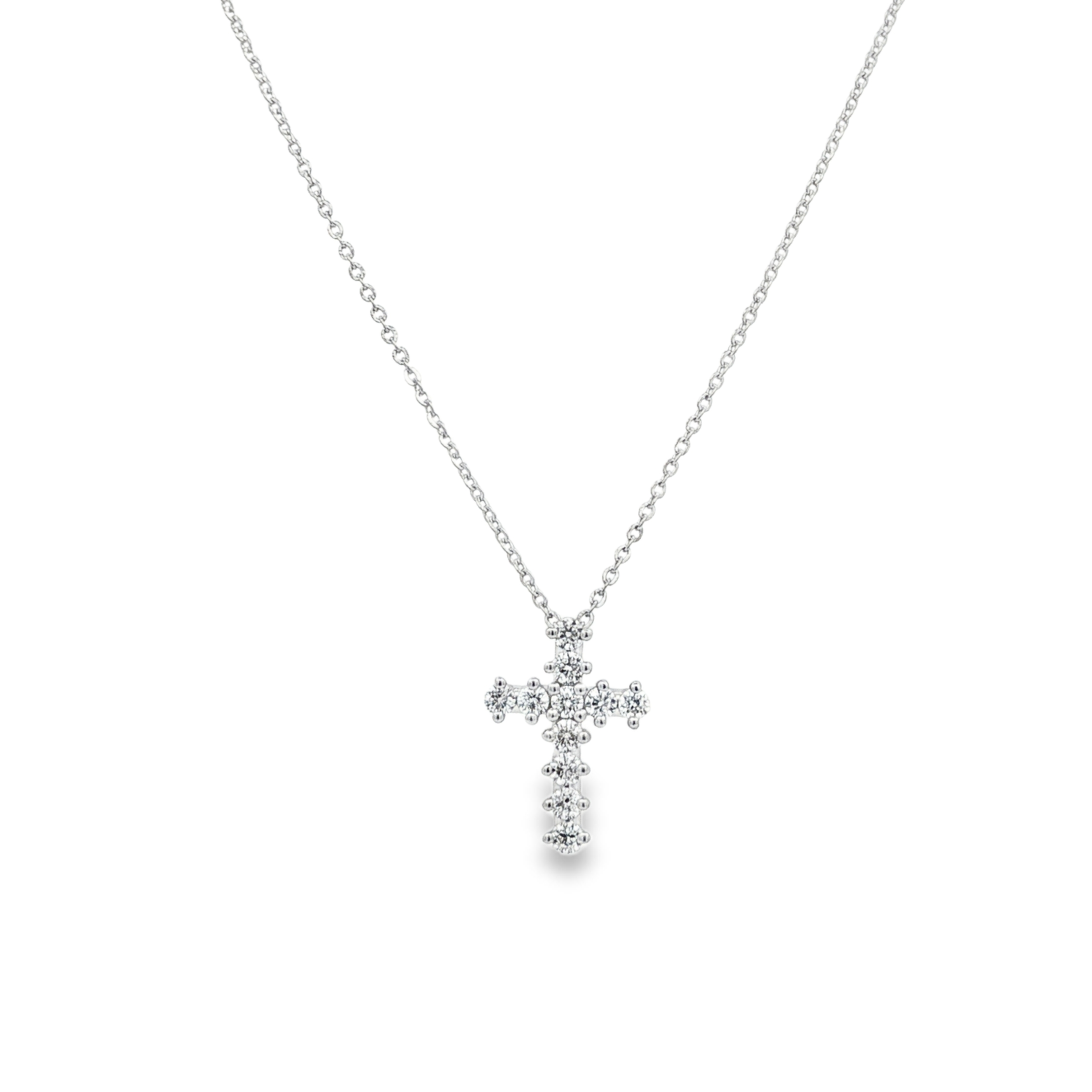 Clara by Martin Binder Platinum Diamond Cross Pendant Necklace (0.30 ct. tw.)