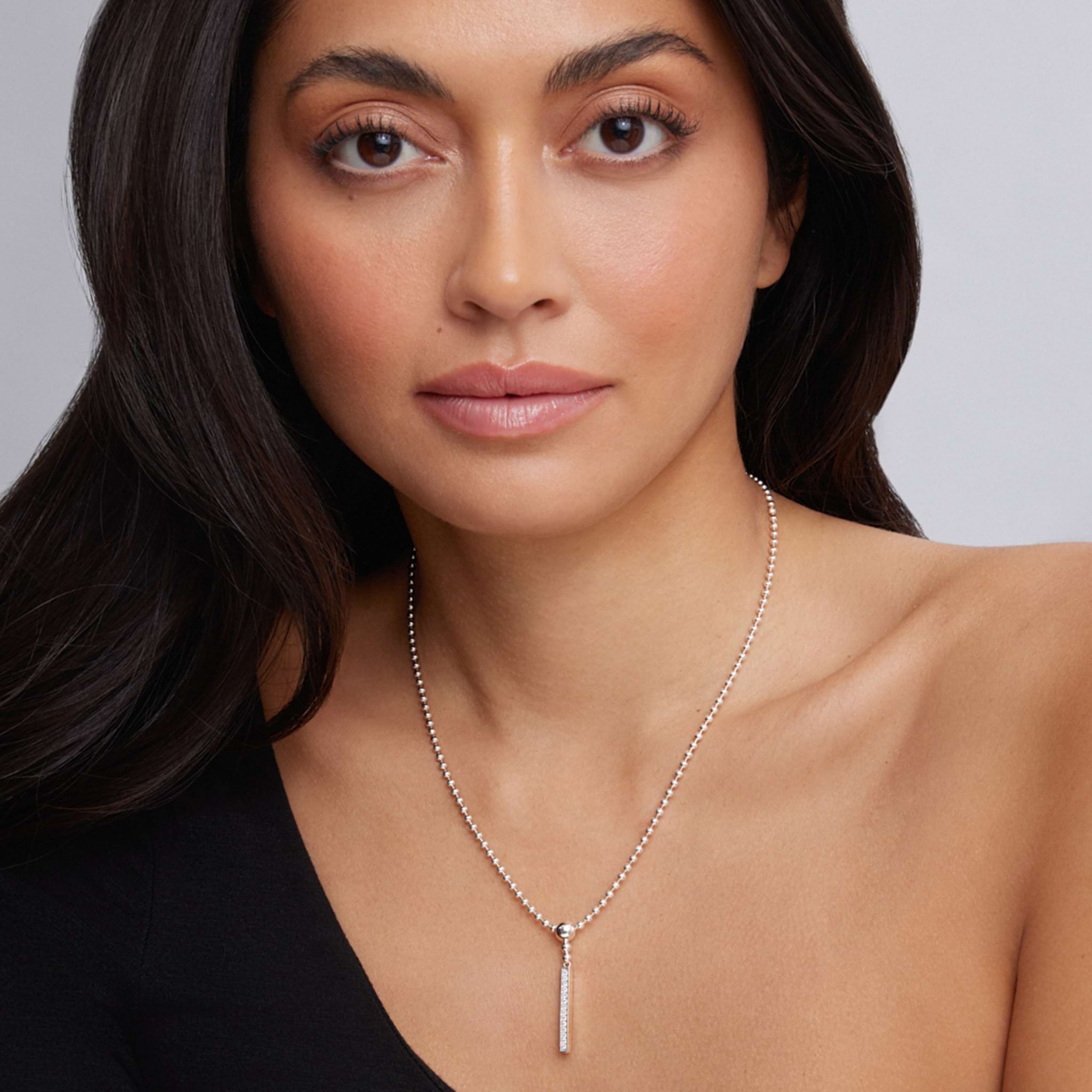 LAGOS Caviar Spark Linear Diamond Pendant Necklace