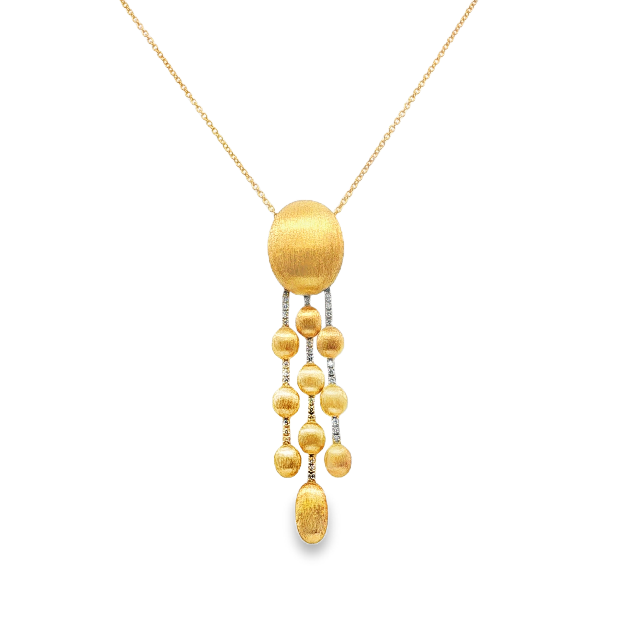 Estate by Martin Binder Satin Diamond Drop Pendant Necklace
