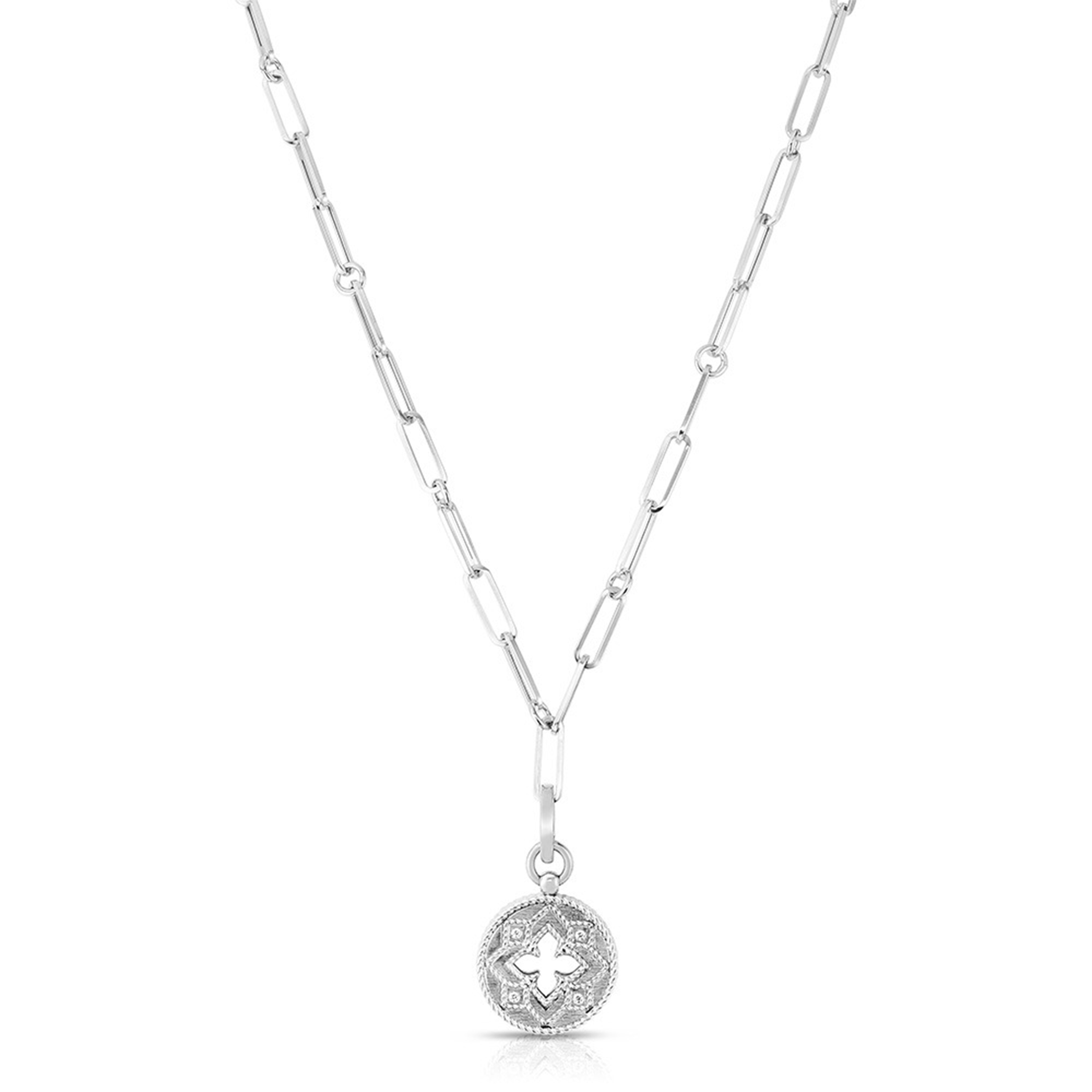 Roberto Coin Venetian Princess Diamond Medallion Necklace
