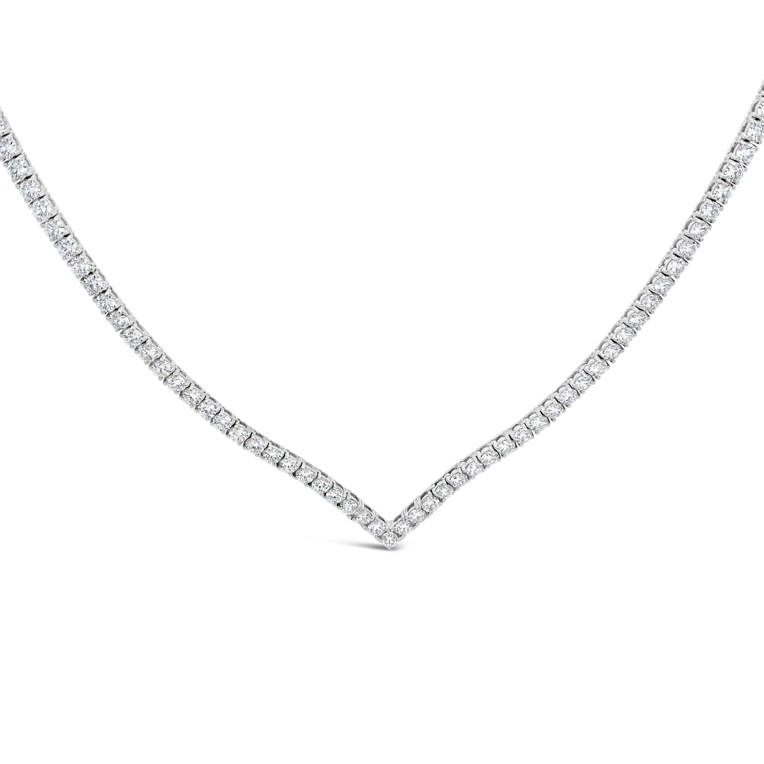 Clara By Martin Binder Diamond V Half Tennis Necklace (6.81 Ct. Tw.)