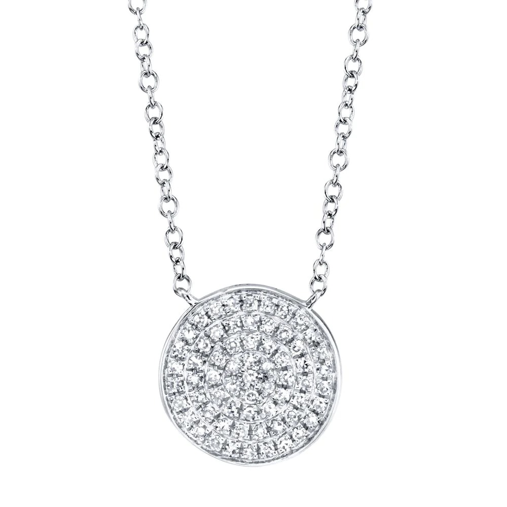 Shy Creation Diamond Pave Circle Necklace (0.15 Ct)