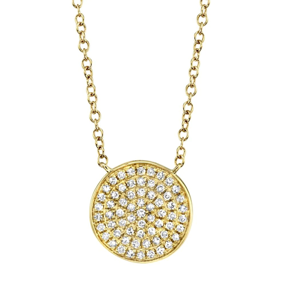 Shy Creation Diamond Pave Circle Necklace