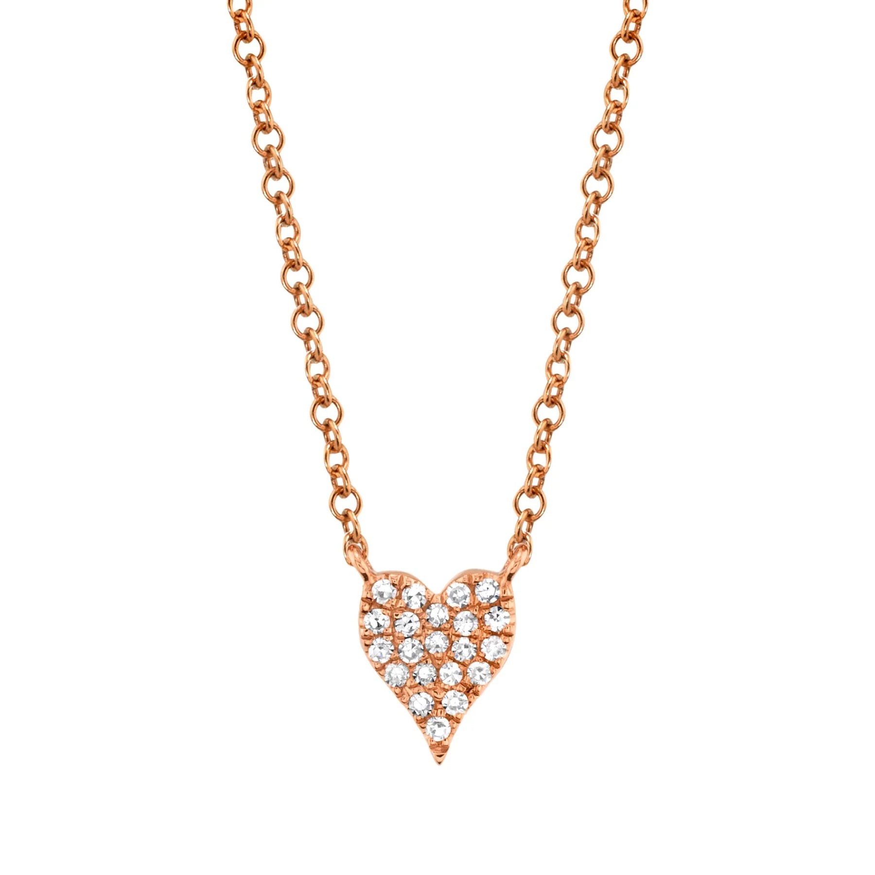 Shy Creation Diamond Pave Heart Necklace (0.05 Ct)