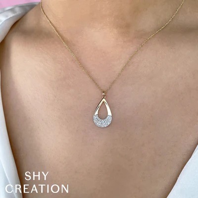 Shy Creation Diamond Pave Necklace (0.12 Ct)
