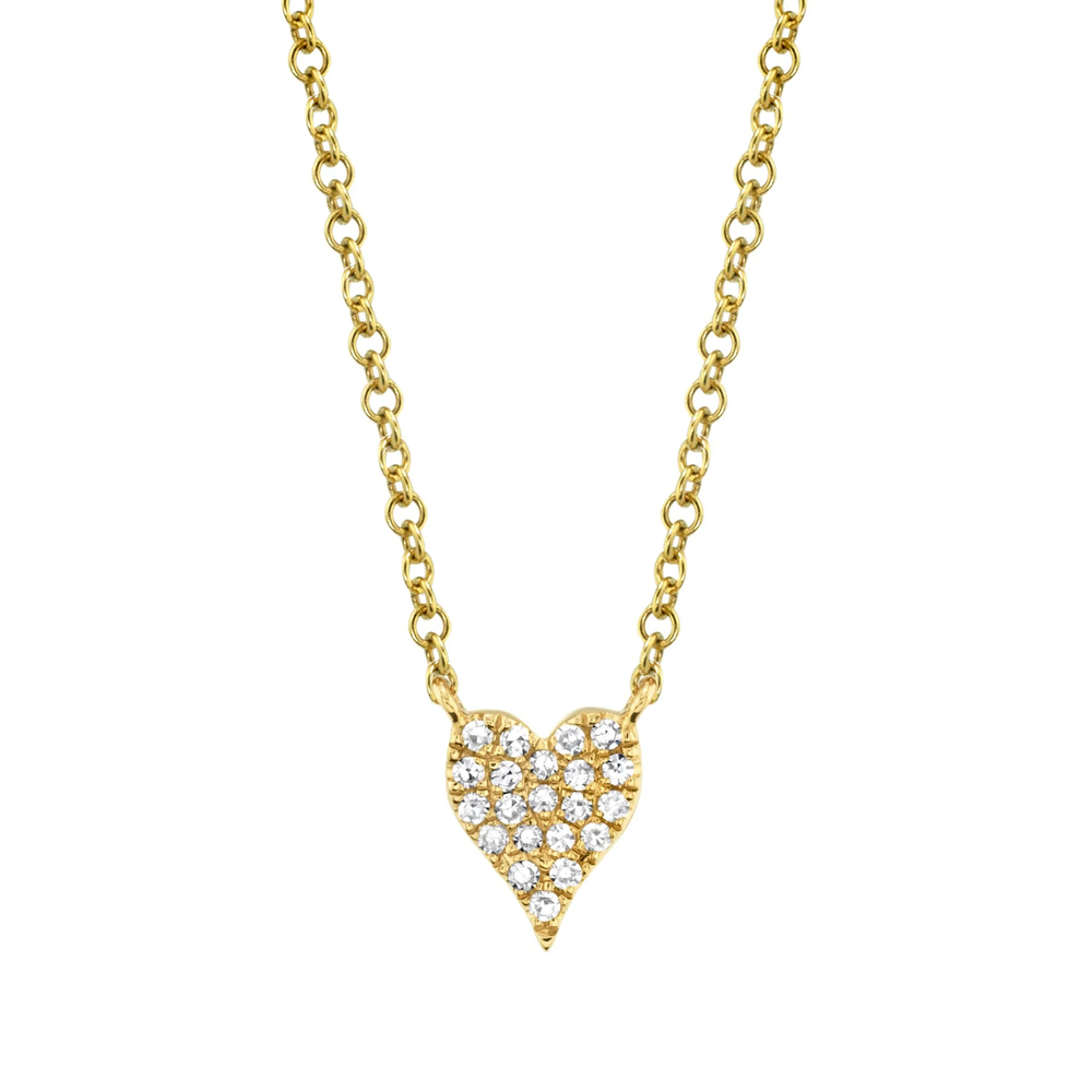 Shy Creation Diamond Pave Heart Necklace (0.05 Ct)