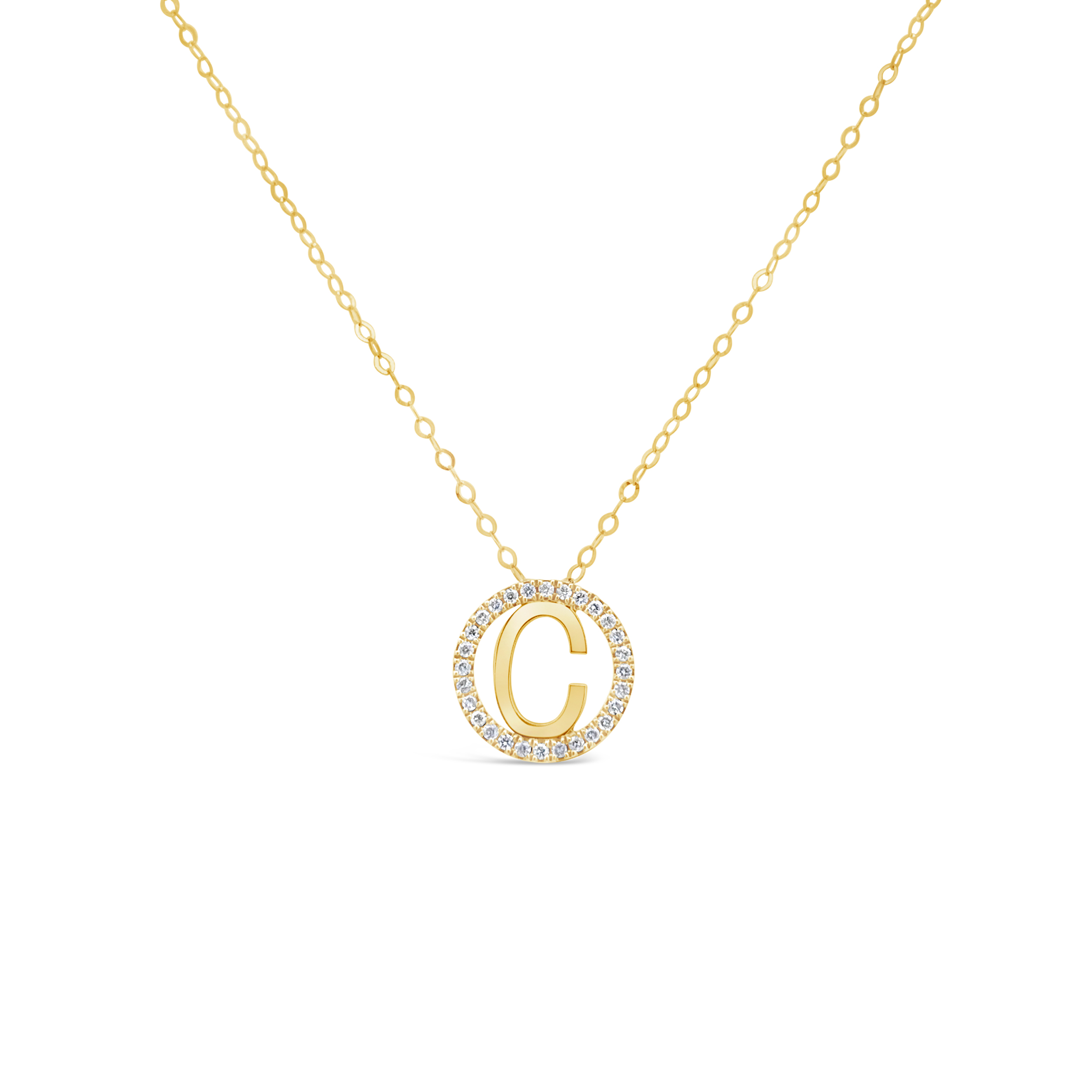 Clara By Martin Binder Diamond Initial C Disc Necklace (0.09 Ct. Tw.)