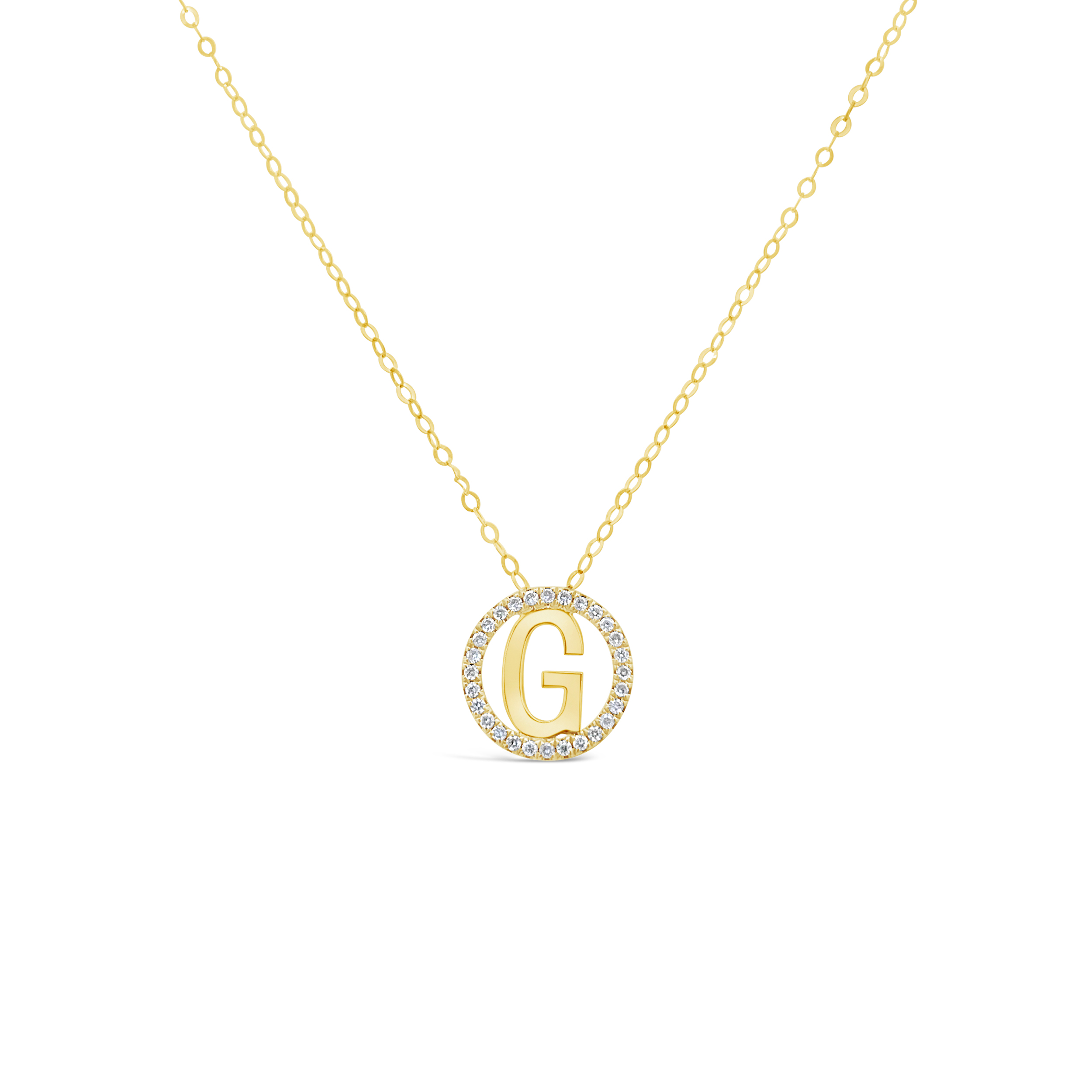 Clara By Martin Binder Diamond Initial G Disc Necklace (0.09 Ct. Tw.)