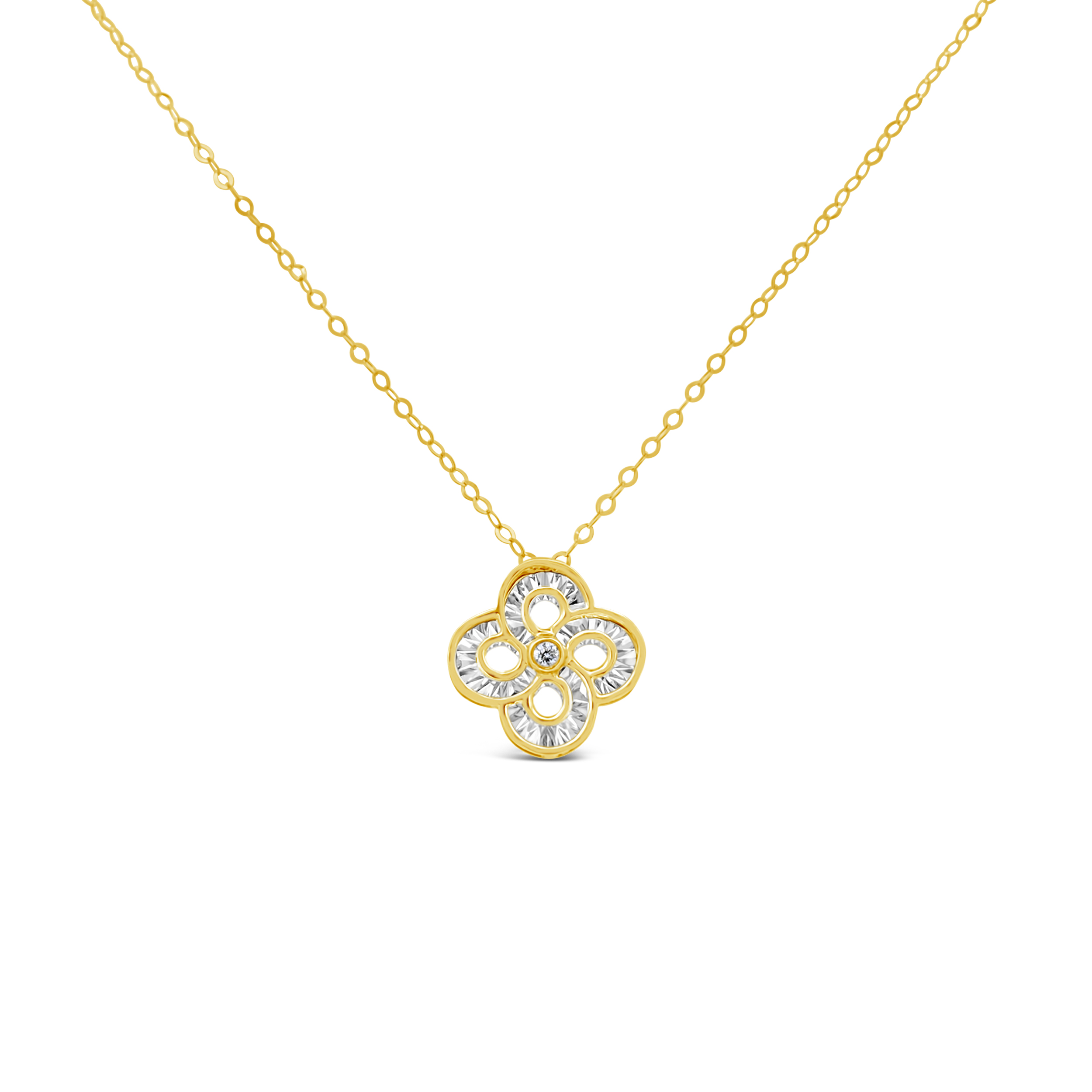 Clara By Martin Binder Diamond Flower Knot Necklace (0.02 Ct. Tw.)